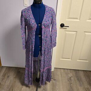 Spell & the Gypsy Collective Wildflower Gown Converted to Duster, S, EUC
